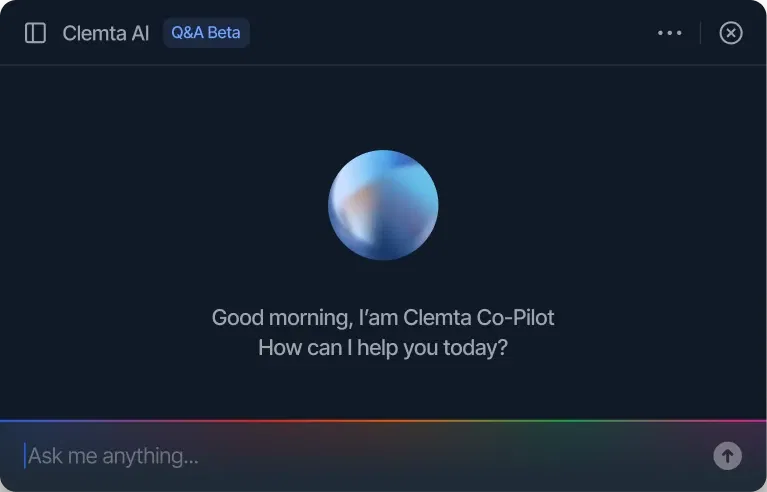 Clemta Intelligence interface